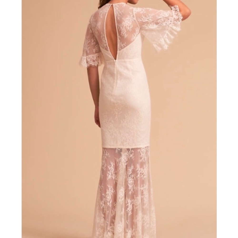 BHLDN Anthropologie white/cream lace dress - Picture 3 of 4